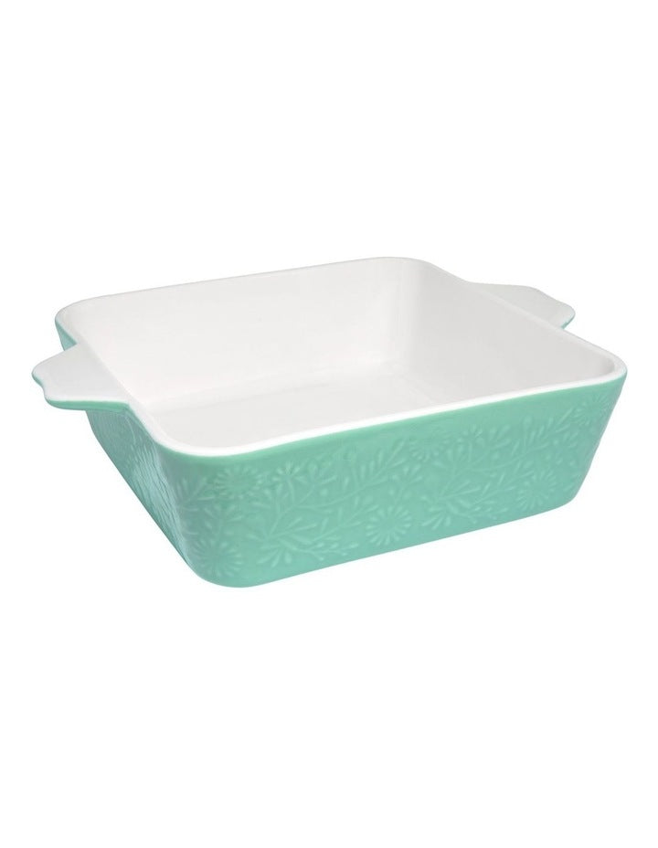 Blooms Square Baker 19x6.5cm Gift Boxed in Green