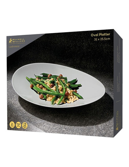 Cashmere Oval Platter 31x25.5cm Gift Boxed in White