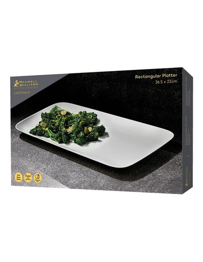 Cashmere Rectangular Platter 36.5x22cm Gift Boxed in White