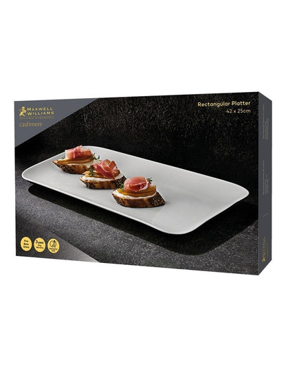 Cashmere Rectangular Platter 42x25cm Gift Boxed in White