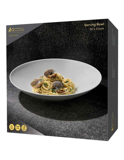 Cashmere Serving Bowl 30x5.5cm Gift Boxed in White