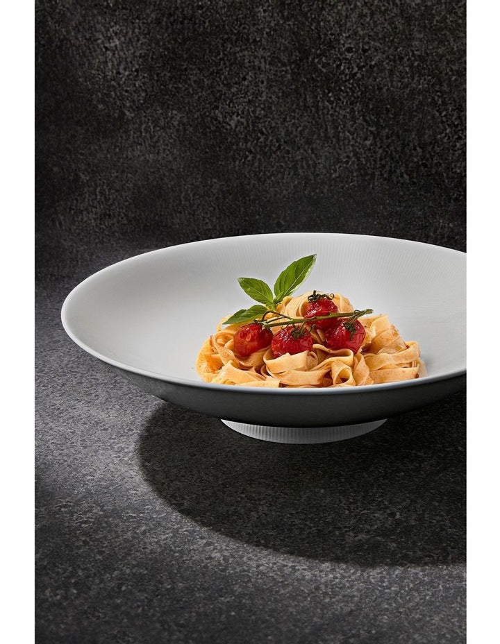 Cashmere Footed Serving Bowl 31x8cm Gift Boxed in White