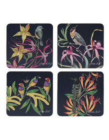 Eloise Short Lyric Cork Back Coaster 10.5cm Set of 4 Gift Boxed Assorted in Multi