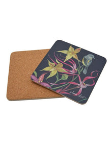 Eloise Short Lyric Cork Back Coaster 10.5cm Set of 4 Gift Boxed Assorted in Multi