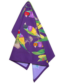 Eloise Short Lyric Tea Towel 50x70cm Gouldian Finch in Purple