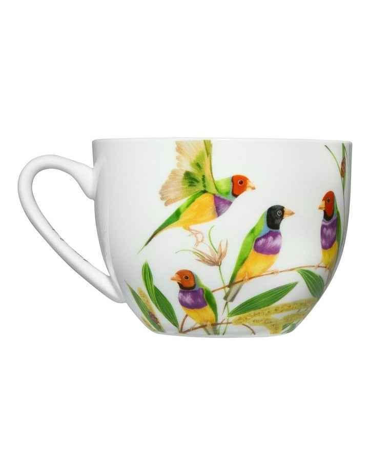 Eloise Short Lyric Cup & Saucer 240ML Gouldian Finch Gift Boxed in White