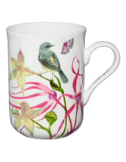 Eloise Short Lyric Mug 330ml Yellow Robin Gift Boxed in White