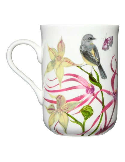 Eloise Short Lyric Mug 330ml Yellow Robin Gift Boxed in White