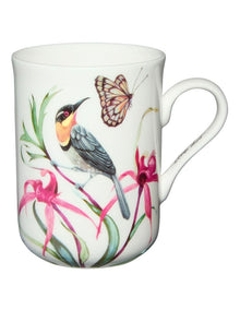 Eloise Short Lyric Mug 330ml Spinebill Honeyeater Gift Boxed in White