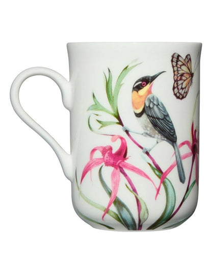 Eloise Short Lyric Mug 330ml Spinebill Honeyeater Gift Boxed in White