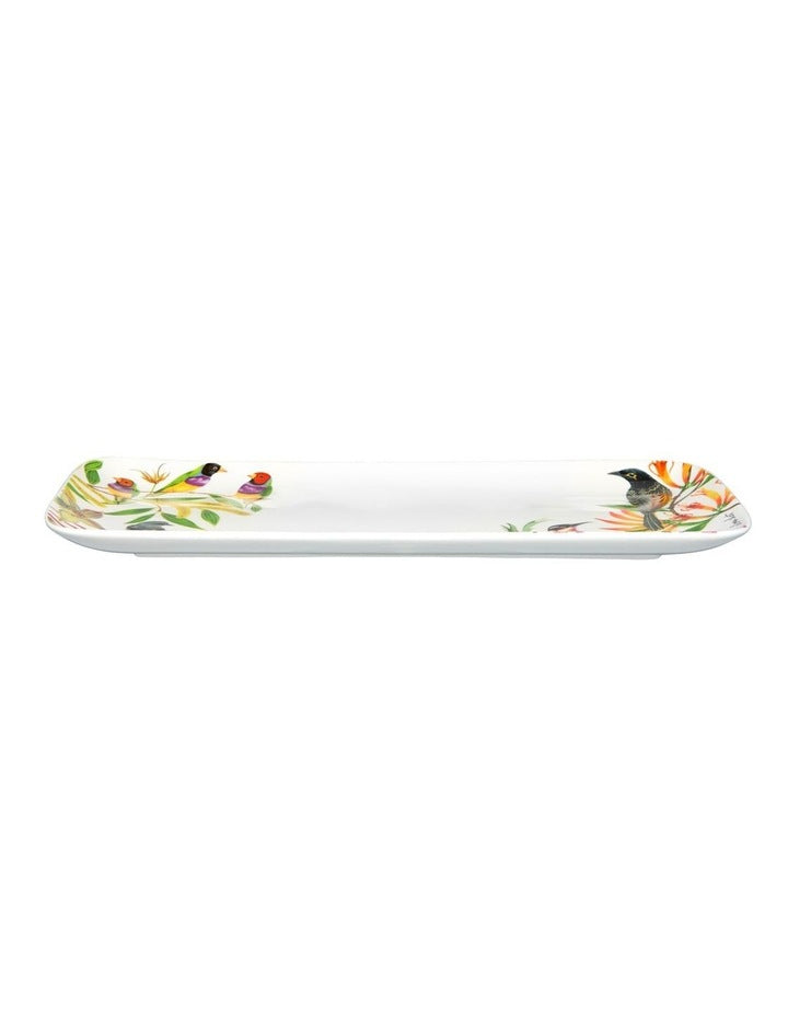 Eloise Short Lyric Rectangular Platter 29x15cm Birds Gift Boxed in White