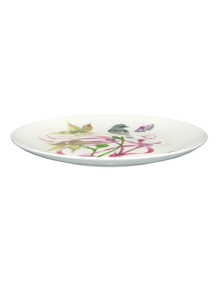 Eloise Short Lyric Coupe Plate 20cm Yellow Robin Gift Boxed in White