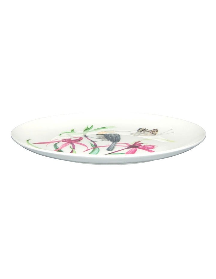 Eloise Short Lyric Coupe Plate 20cm Spinebill Honeyeater Gift Boxed in White