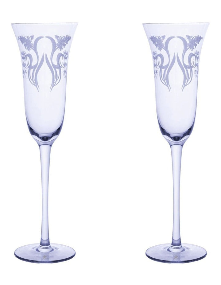 Estelle Michaelides Mystique Prosecco Glass 190ml Set of 2 Gift Boxed in Violet