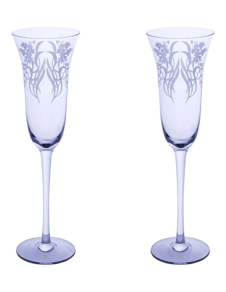 Estelle Michaelides Mystique Prosecco Glass 190ml Set of 2 Gift Boxed in Violet