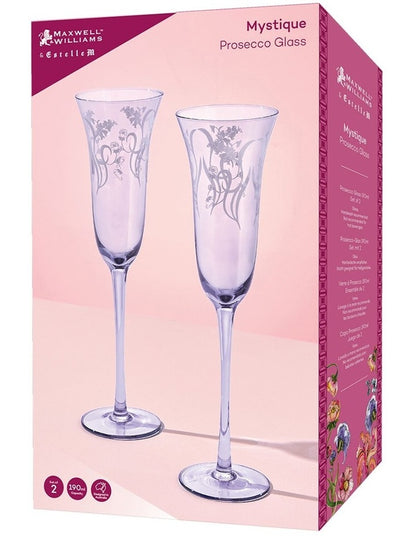 Estelle Michaelides Mystique Prosecco Glass 190ml Set of 2 Gift Boxed in Violet