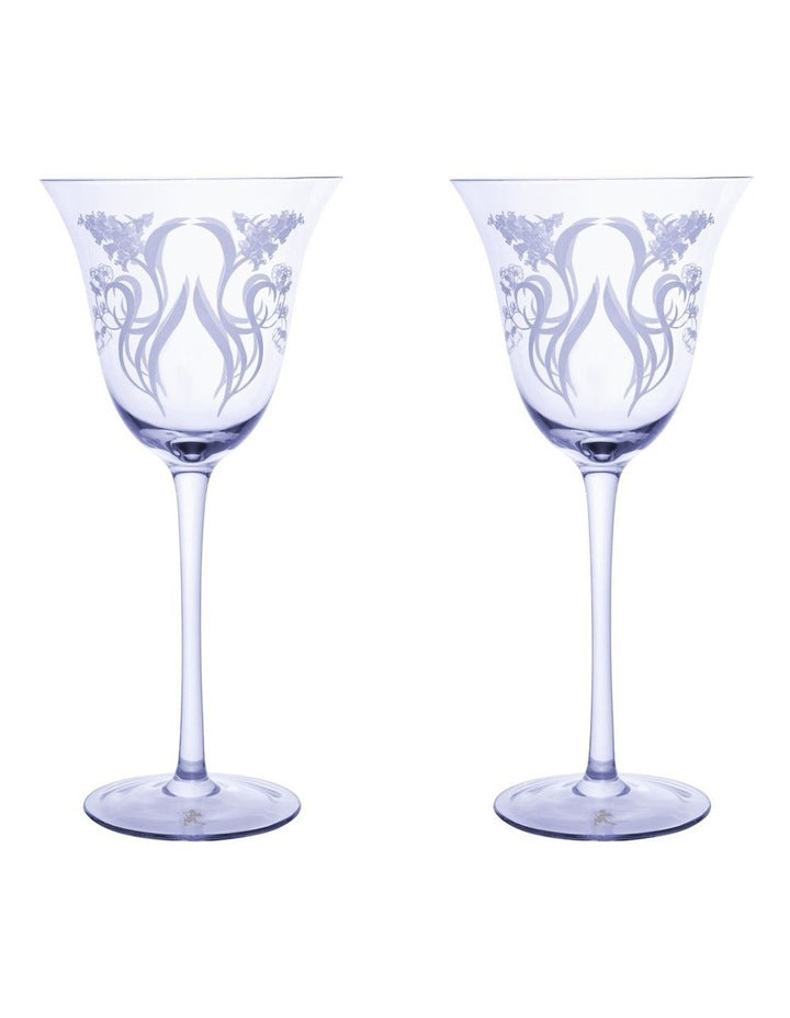 Estelle Michaelides Mystique Wine Glass 320ml Set of 2 Gift Boxed in Violet
