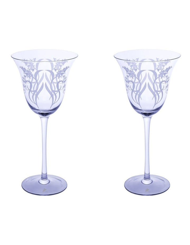 Estelle Michaelides Mystique Wine Glass 320ml Set of 2 Gift Boxed in Violet