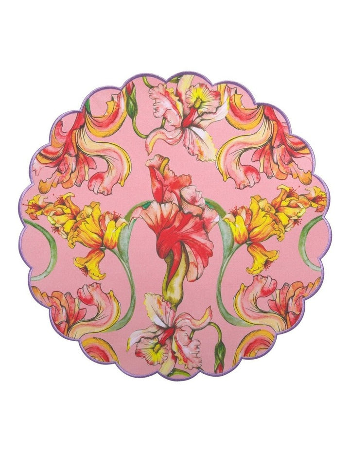 Estelle Michaelides Mystique Scallop Cotton Placemat 39cm in Pink