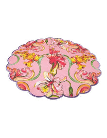 Estelle Michaelides Mystique Scallop Cotton Placemat 39cm in Pink