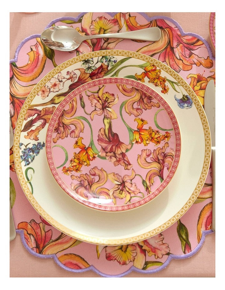Estelle Michaelides Mystique Scallop Cotton Placemat 39cm in Pink