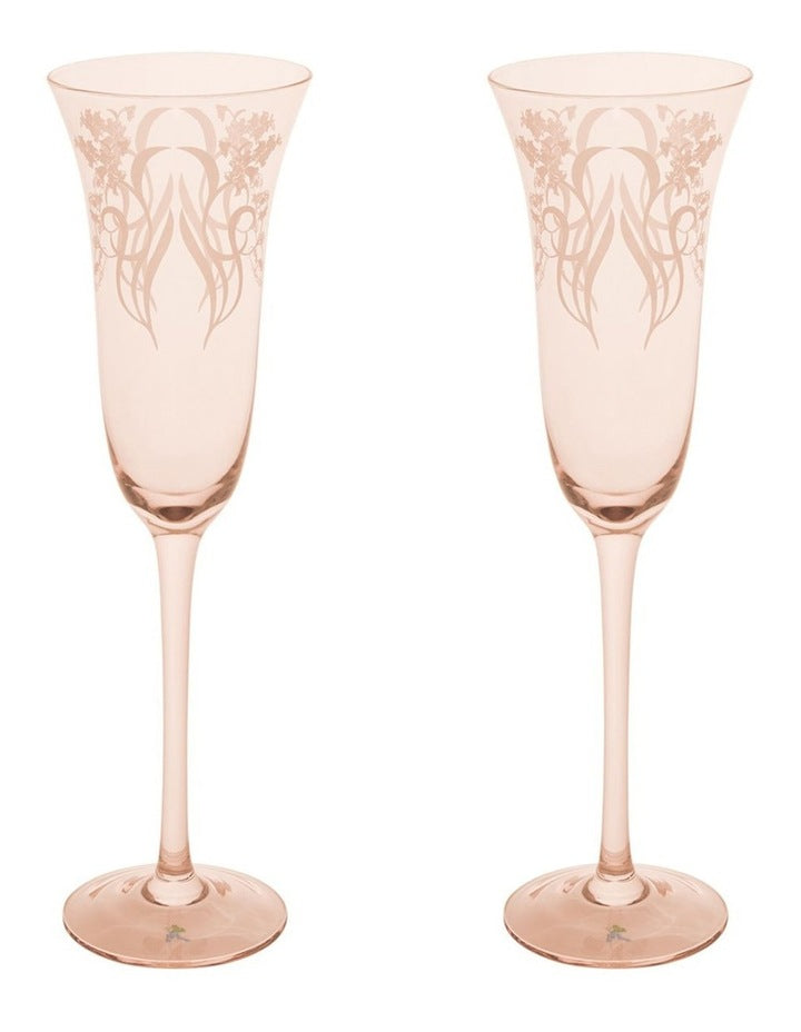 Estelle Michaelides Mystique Prosecco Glass 190ml Set of 2 Gift Boxed in Melon