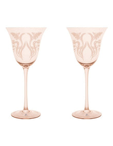 Estelle Michaelides Mystique Wine Glass 320ml Set of 2 Gift Boxed in Melon