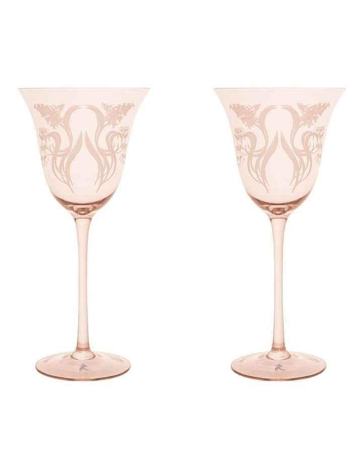 Estelle Michaelides Mystique Wine Glass 320ml Set of 2 Gift Boxed in Melon
