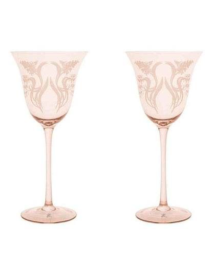 Estelle Michaelides Mystique Wine Glass 320ml Set of 2 Gift Boxed in Melon
