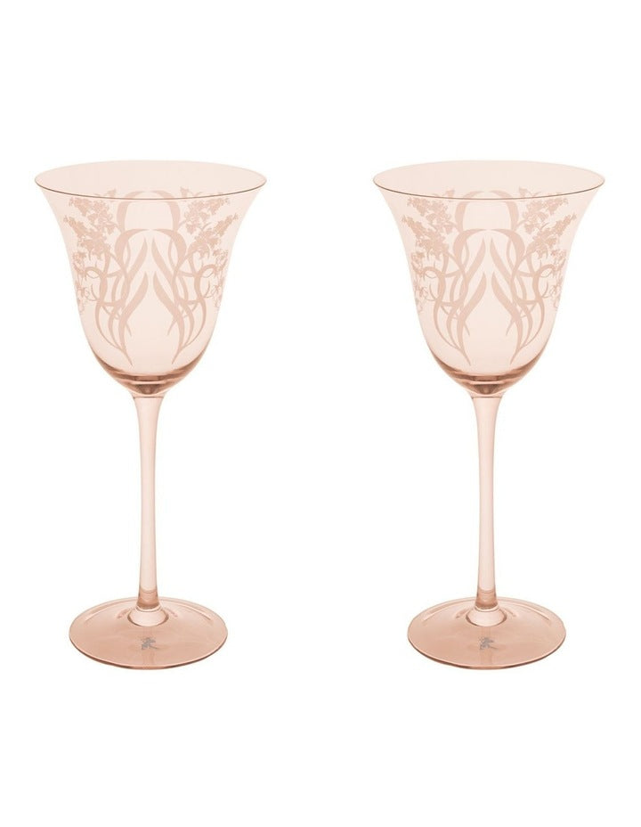 Estelle Michaelides Mystique Wine Glass 320ml Set of 2 Gift Boxed in Melon