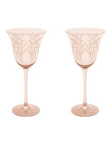 Estelle Michaelides Mystique Wine Glass 320ml Set of 2 Gift Boxed in Melon
