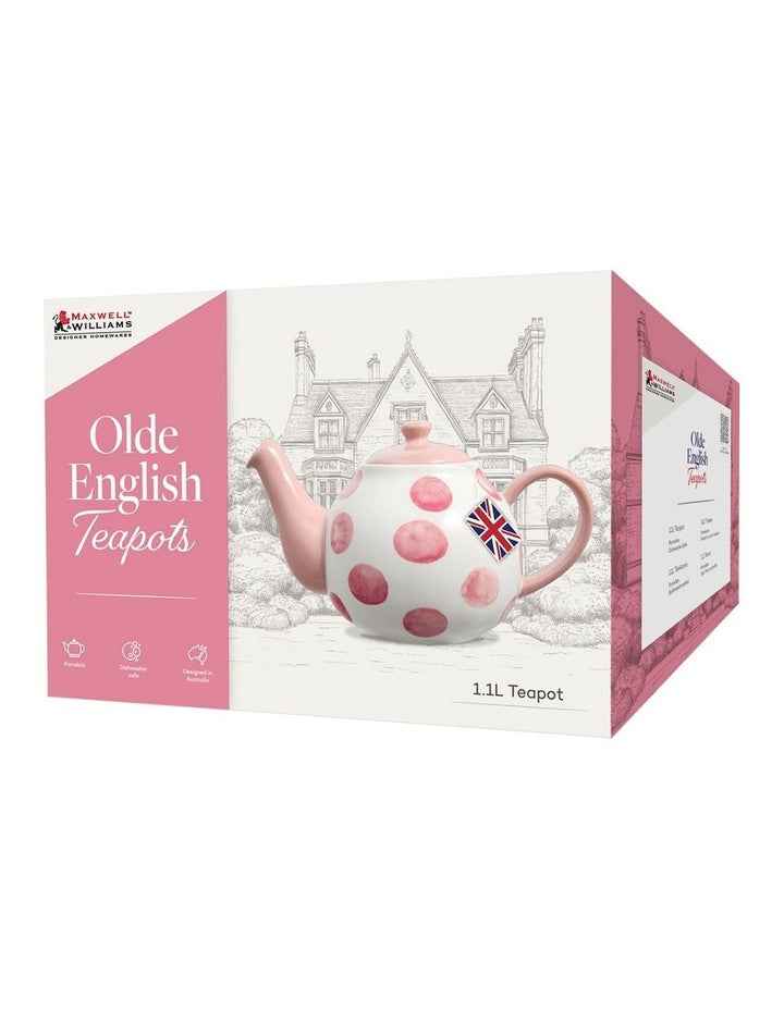 Olde English Teapot 1.1L Gift Boxed in Pink Spot