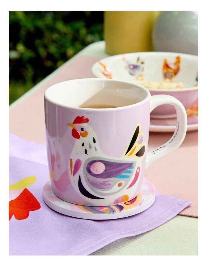 Pete Cromer Barn Friends Chook Mug 375ml Gift Boxed  in Purple