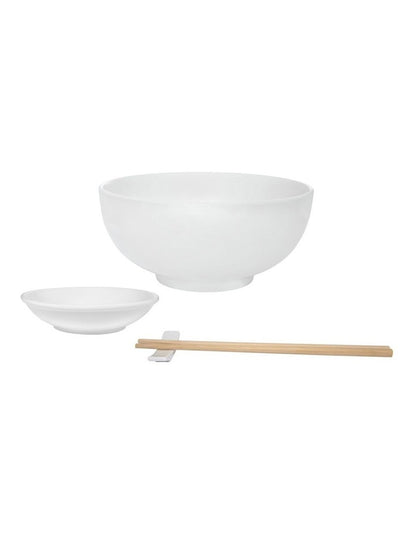 White Basics Rice Bowl Set 16 Pieces Gift Boxed in White