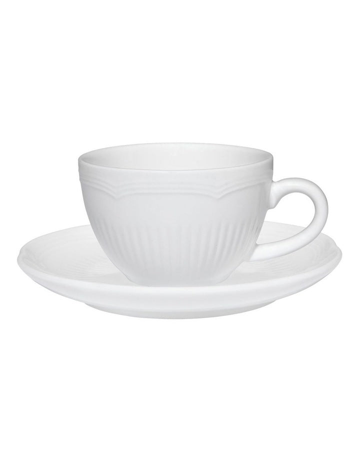 White Basics Rococo Demi Cup & Saucer 90ml in White