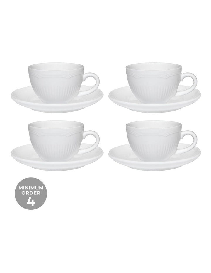 White Basics Rococo Demi Cup & Saucer 90ml in White