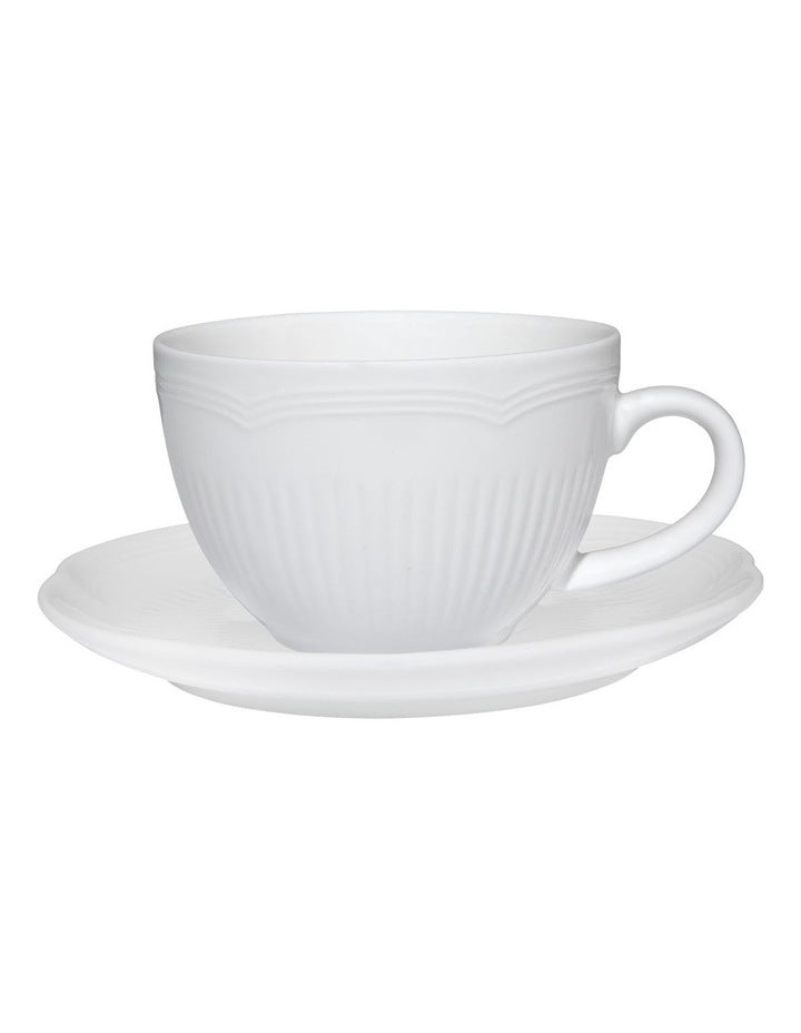 White Basics Rococo Cup & Saucer 240ml in White