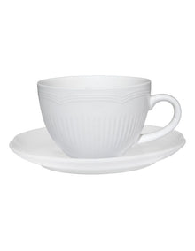 White Basics Rococo Cup & Saucer 240ml in White