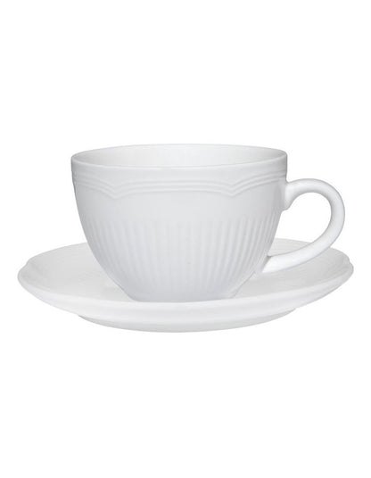 White Basics Rococo Cup & Saucer 240ml in White