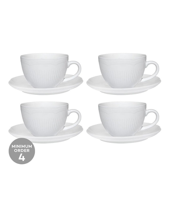 White Basics Rococo Cup & Saucer 240ml in White