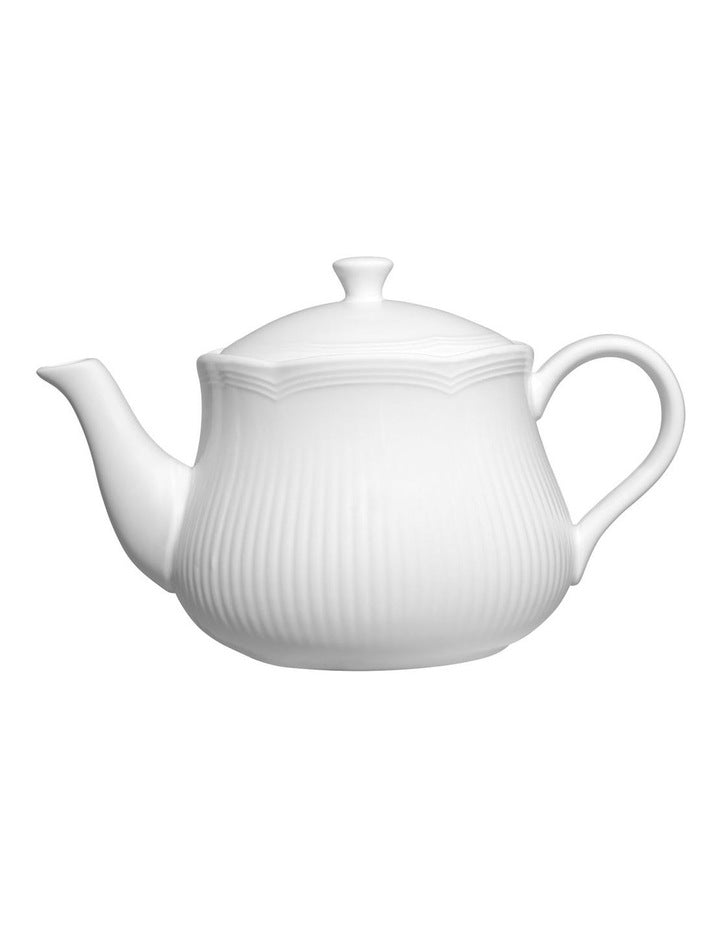 White Basics Rococo Teapot 570ml Gift Boxed in White
