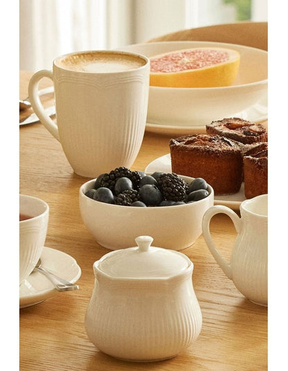 White Basics Rococo Sugar Bowl in White