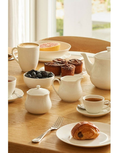 White Basics Rococo Sugar Bowl in White