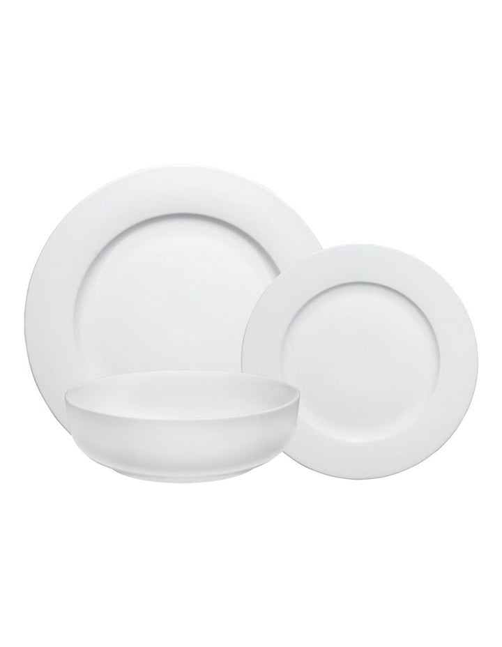 White Basics Urban Rim Dinner Set 12 Piece Gift Boxed in White