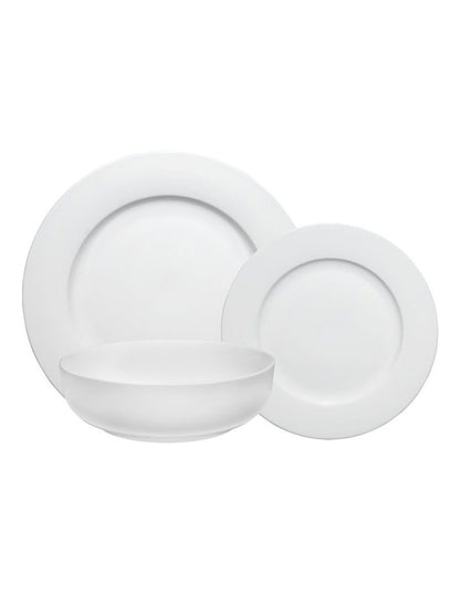 White Basics Urban Rim Dinner Set 12 Piece Gift Boxed in White