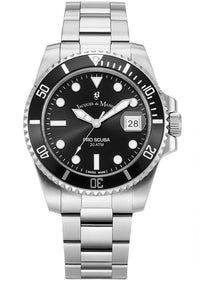 Swiss Made Pro Scuba 43mm Watch in Stainless Steel/Black