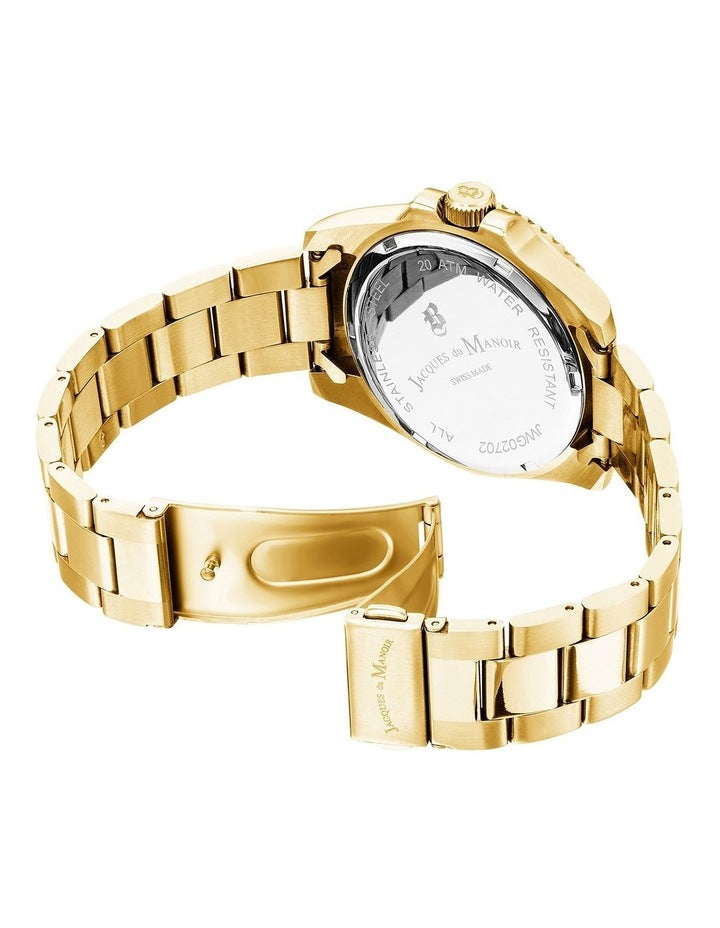 Swiss Inspiration Stainless Steel Strap Watch 40mm in Gold