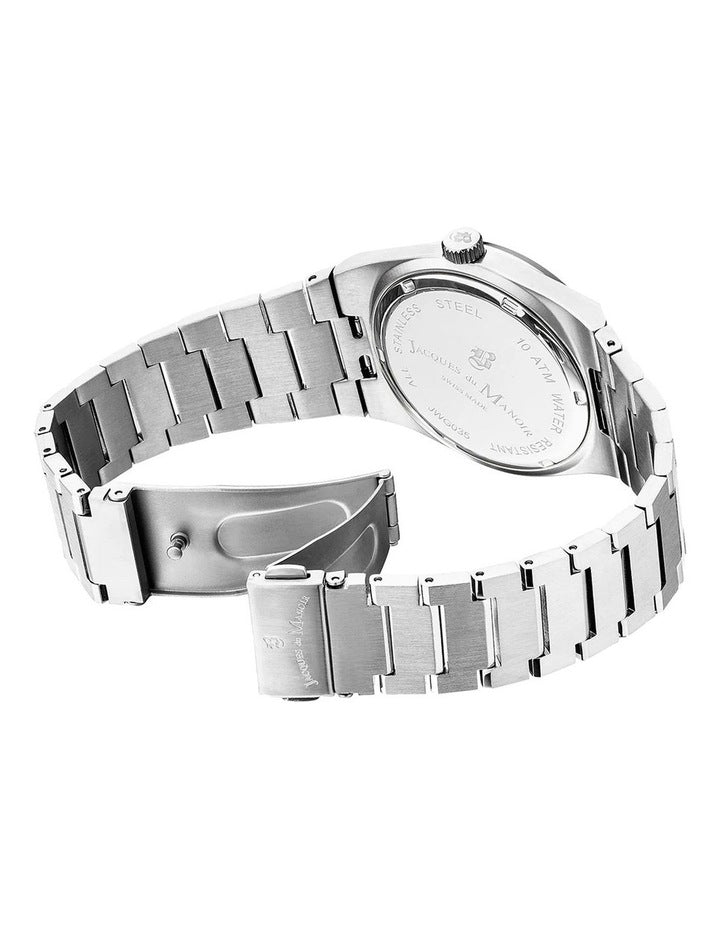 Swiss Horizon Water Resistant Stainless Steel Watch 41mm 100m in Silver