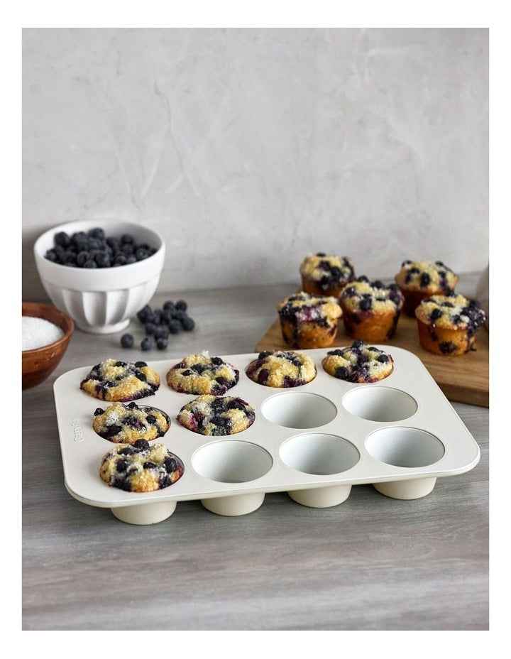 Reserve 12 Cup Muffin Pan PFAS-free ceramic non-stick in Cream White