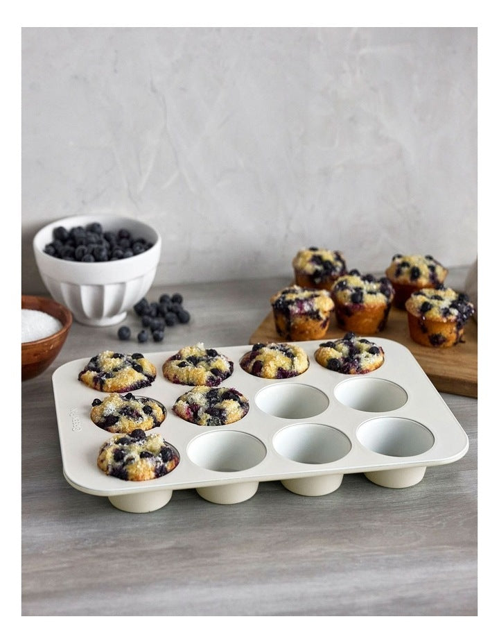 Reserve 12 Cup Muffin Pan PFAS-free ceramic non-stick in Cream White